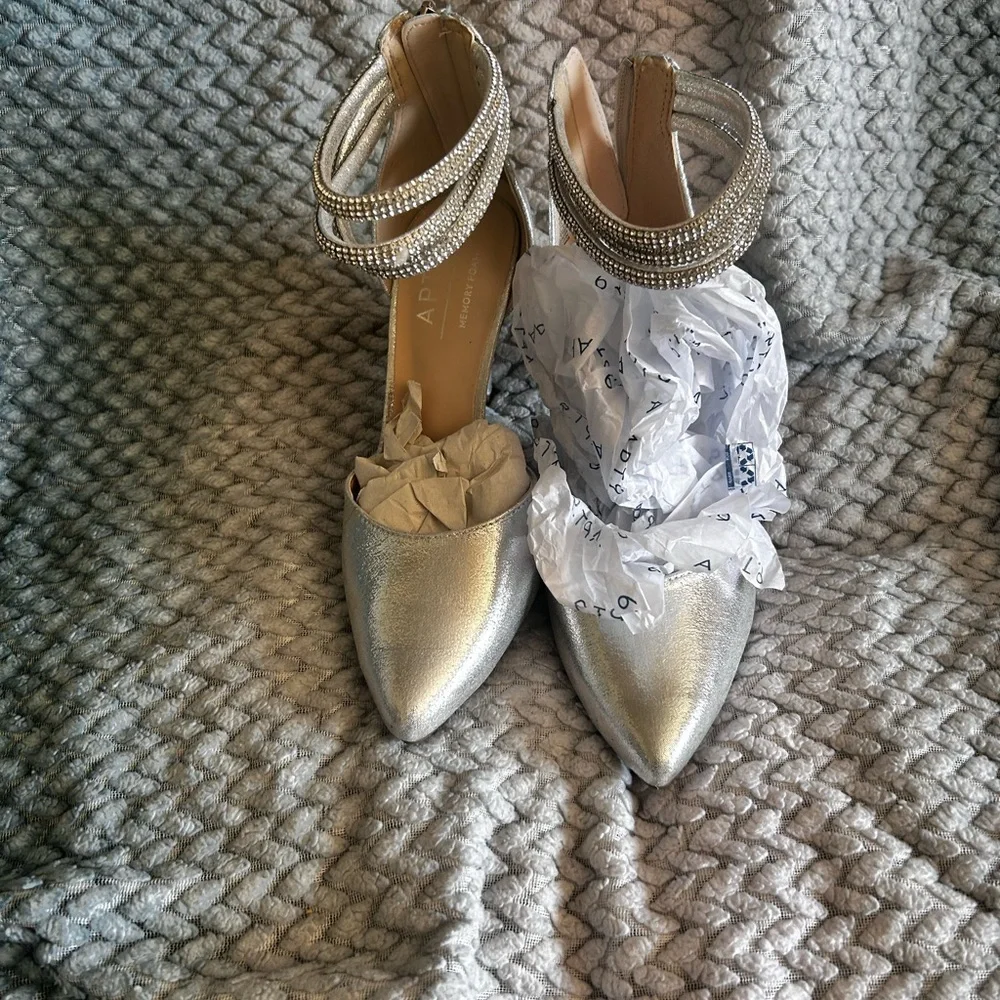 New!!! Apt. 9 Shimmering Silver high Heels